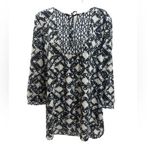 NYDJ Black and White Graphic Bib Collar Tunic